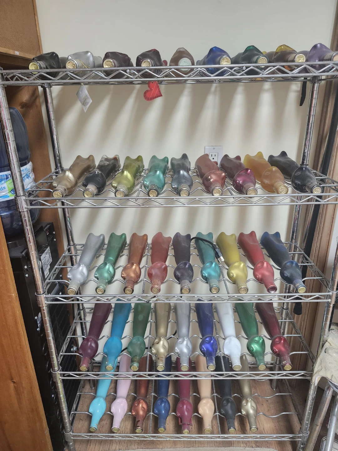 Cat bottles and rack