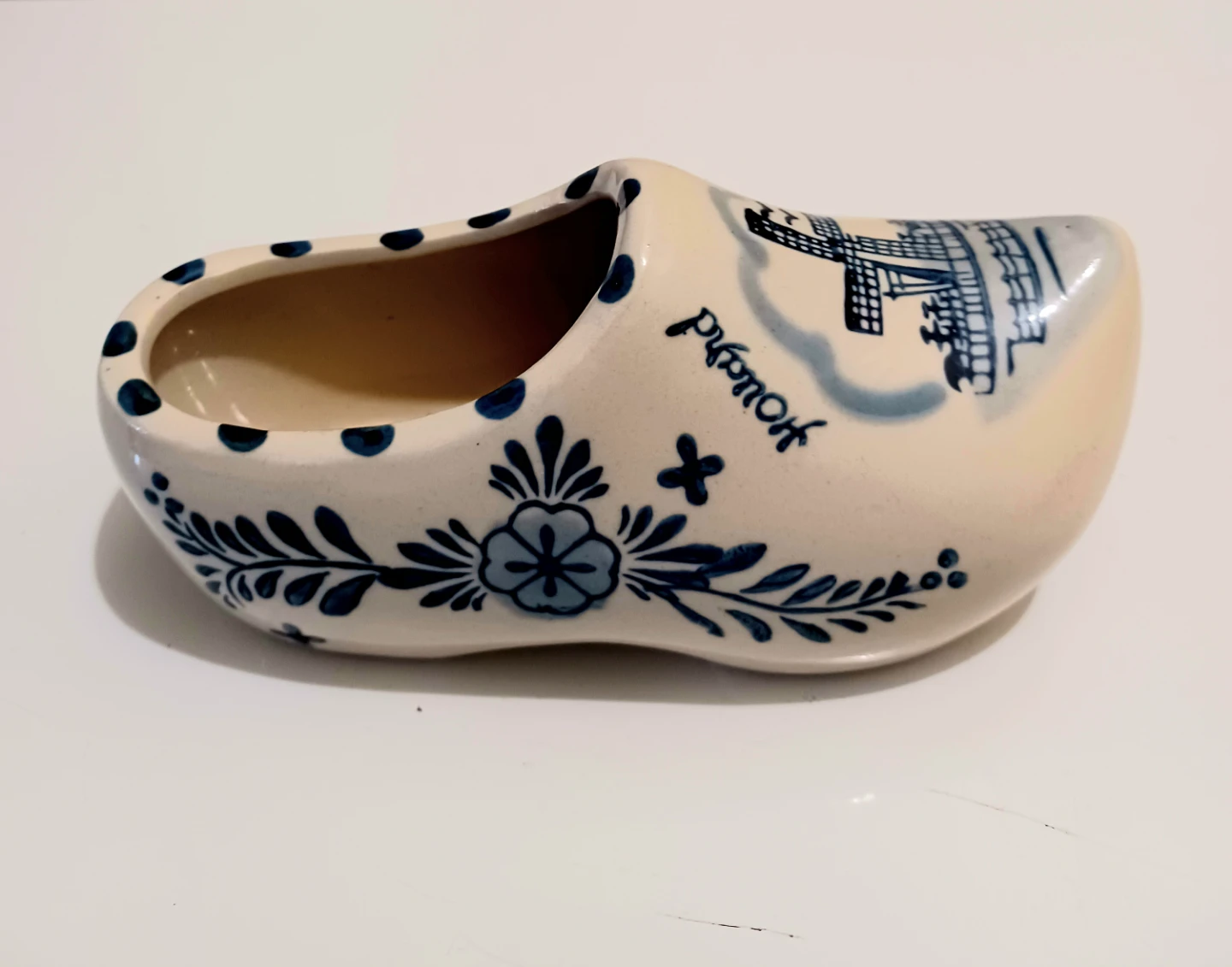 Vtg Hand Painted Delft Clog - photo 2