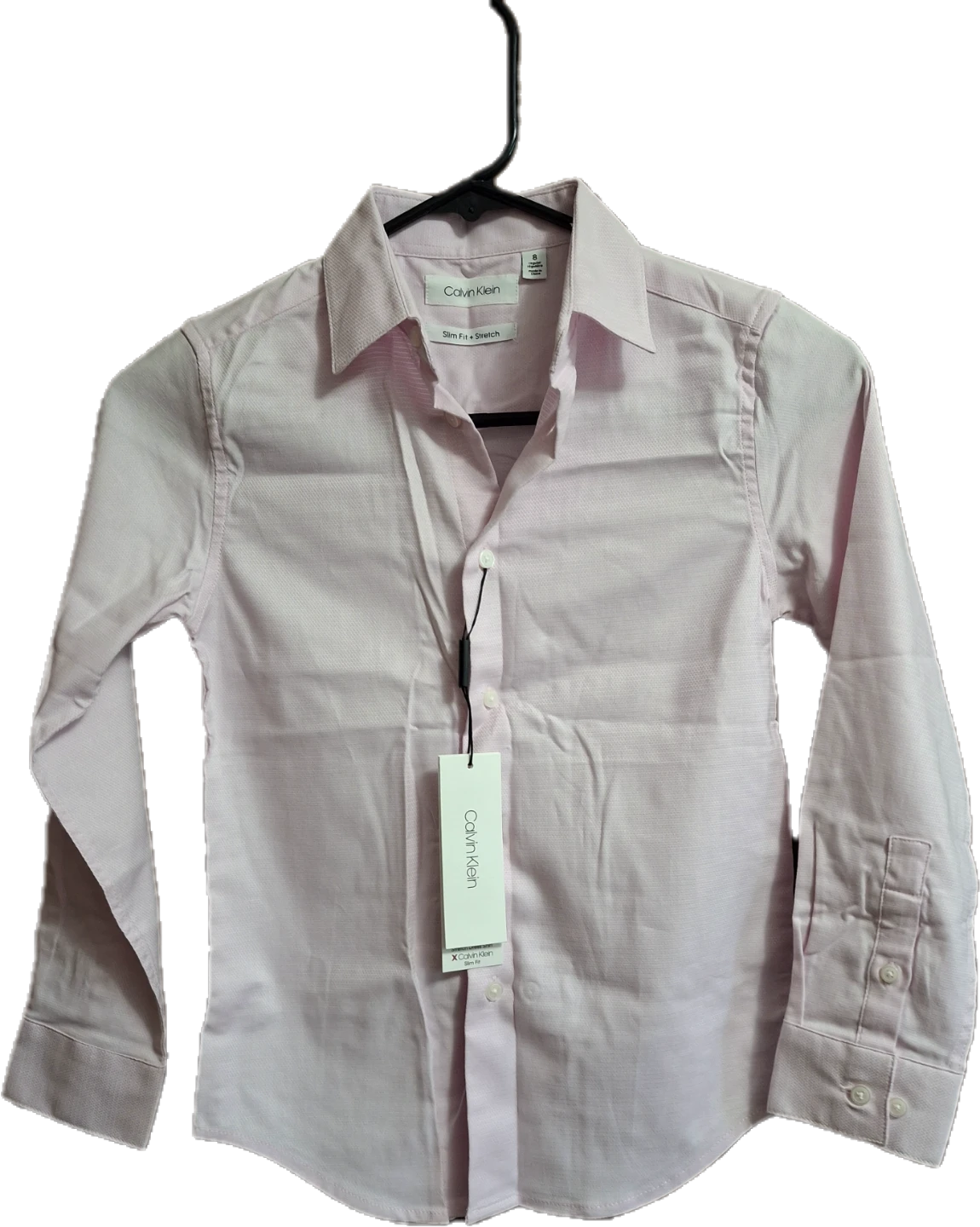Calvin Klein kids Pink Slim Fit Stretch Dress Shirt Size 8