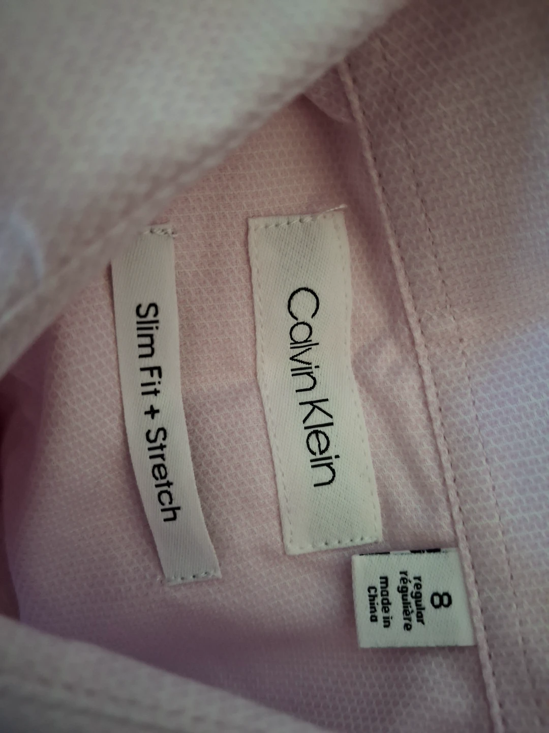 Calvin Klein kids Pink Slim Fit Stretch Dress Shirt Size 8 - photo 2