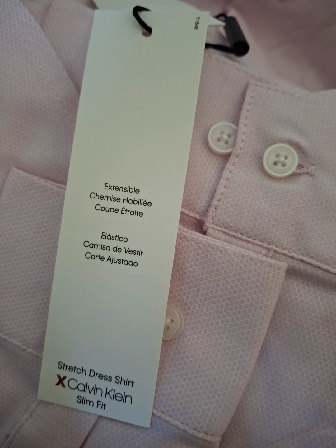 Calvin Klein kids Pink Slim Fit Stretch Dress Shirt Size 8 - photo 4