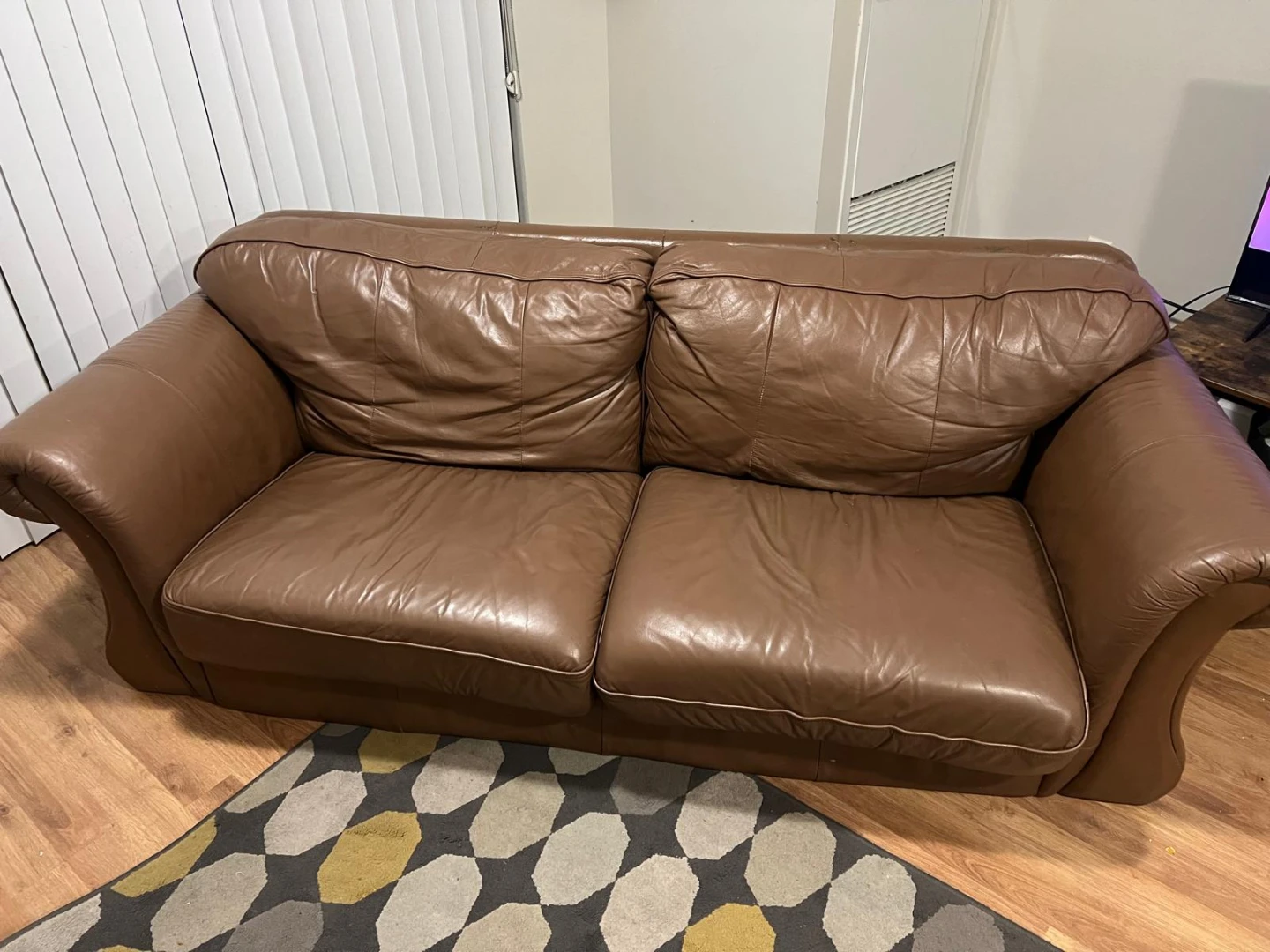 Brown Leather Sofa