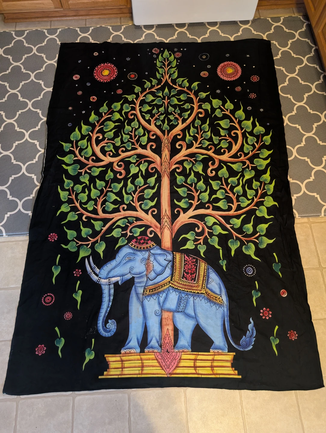 Cotton elephant tapestry