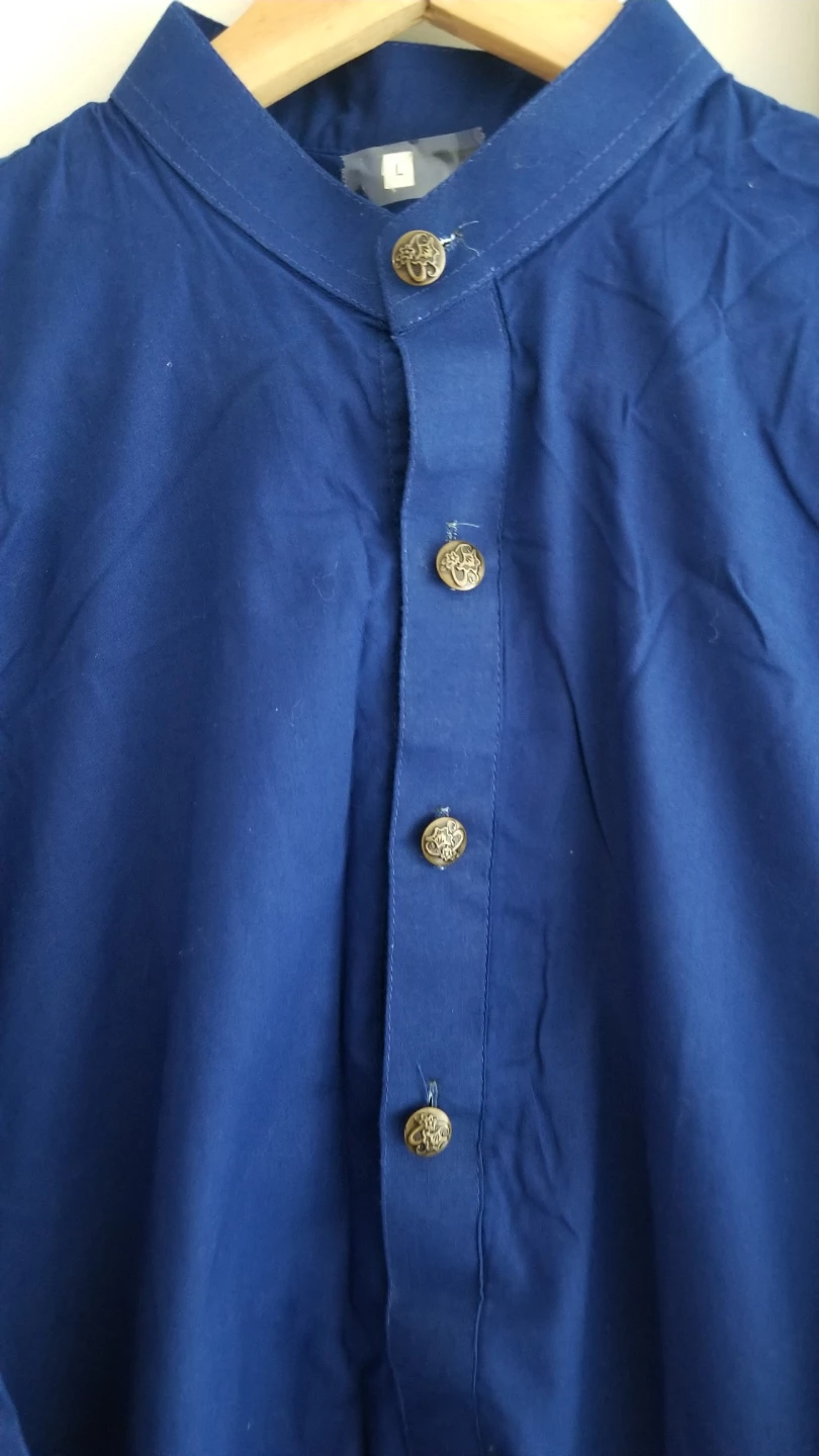 Blue Men's Kurta Shirt Size L - photo 3