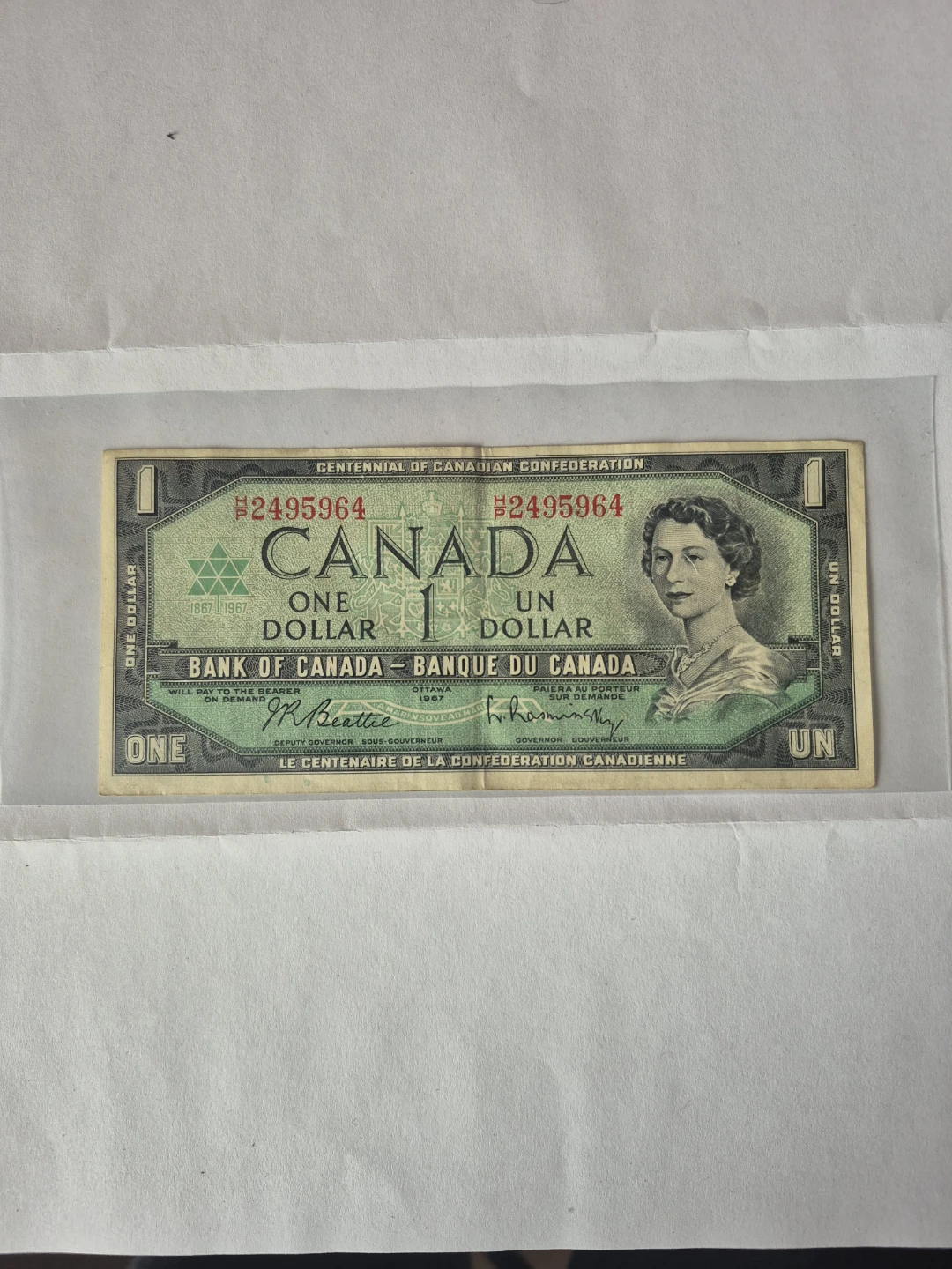 1967 Centennial $1 Dollar Bill