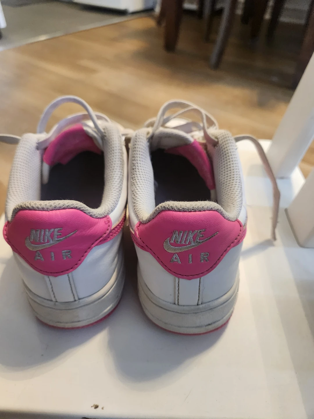 Nike Air  Shoes -Force 1 Sneakers white and pink - photo 2