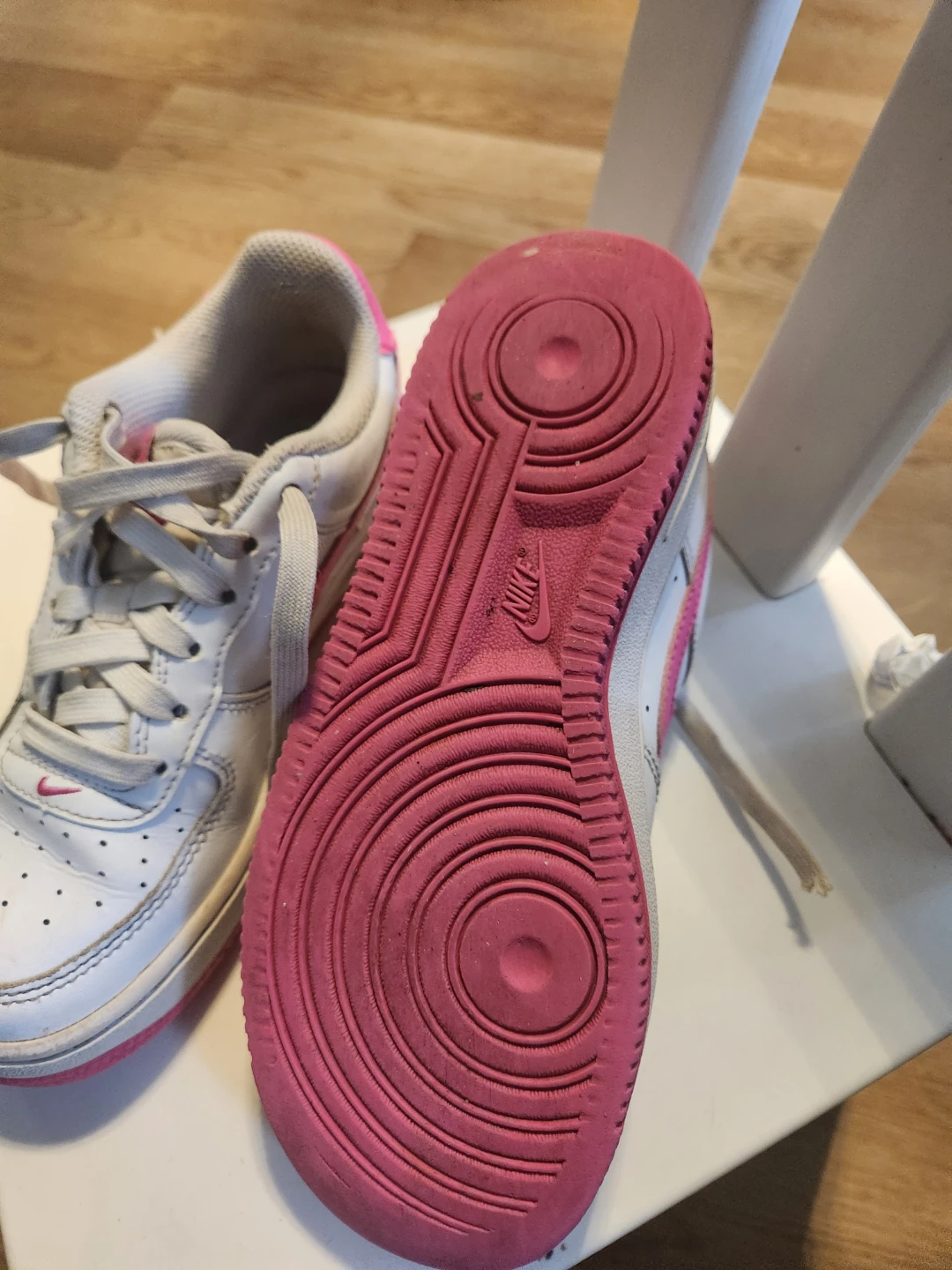 Nike Air  Shoes -Force 1 Sneakers white and pink - photo 3