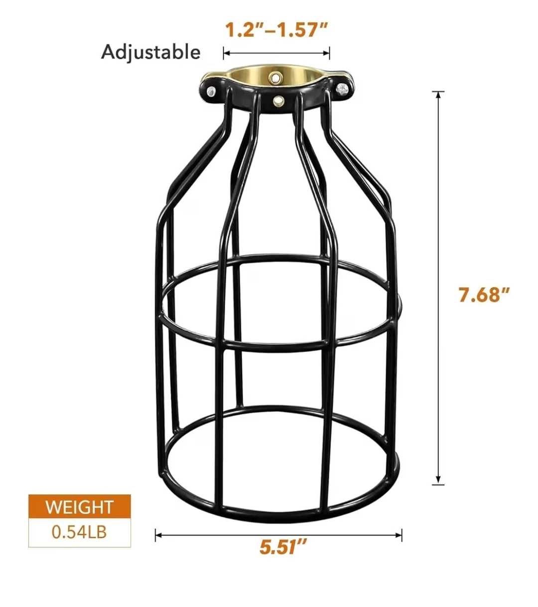 Black Metal Lamp Cage Light Cover 4pcs set - photo 4