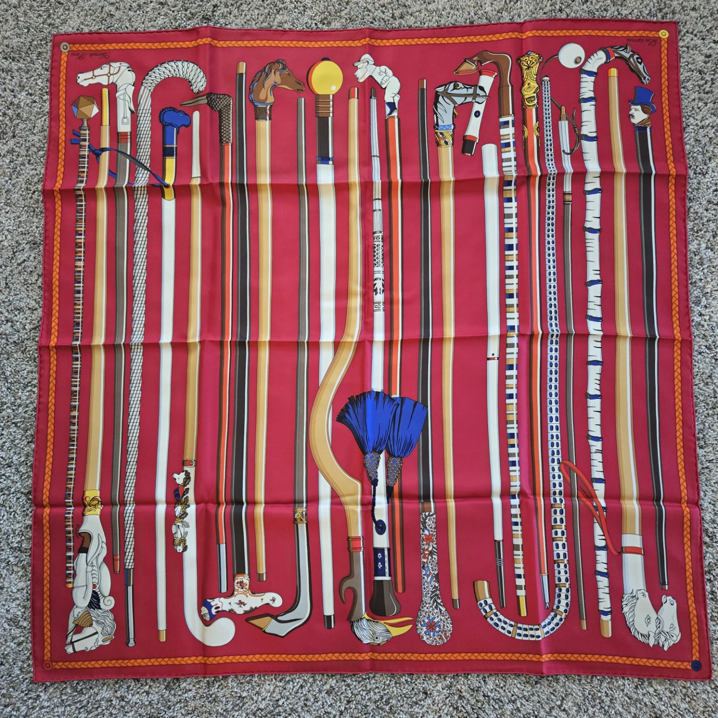 Hermès Paris Les Cannes Silk Scarf