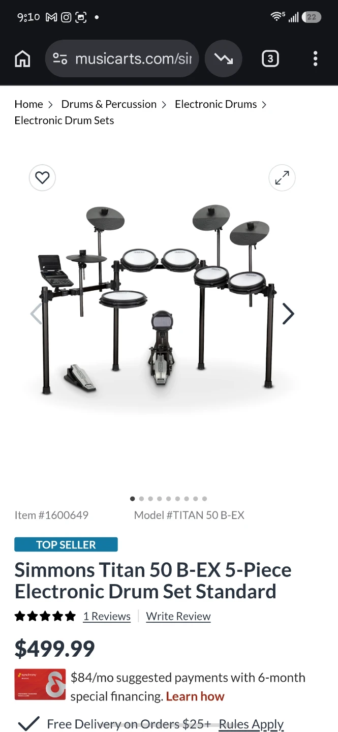 Simmons Titan 50 B-EX Electronic Drum Set - photo 2