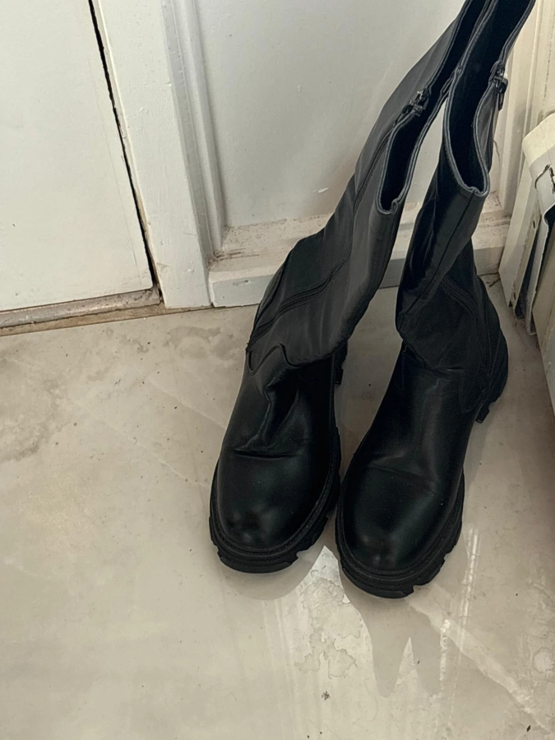 Black Knee-High Boots - Size 6
