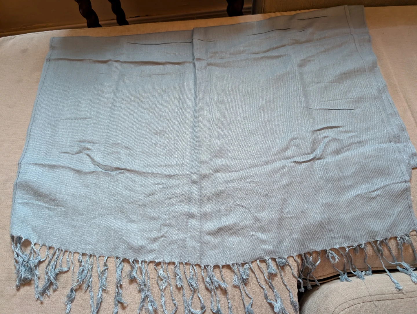 Light Blue Scarf with Fringe - photo 2