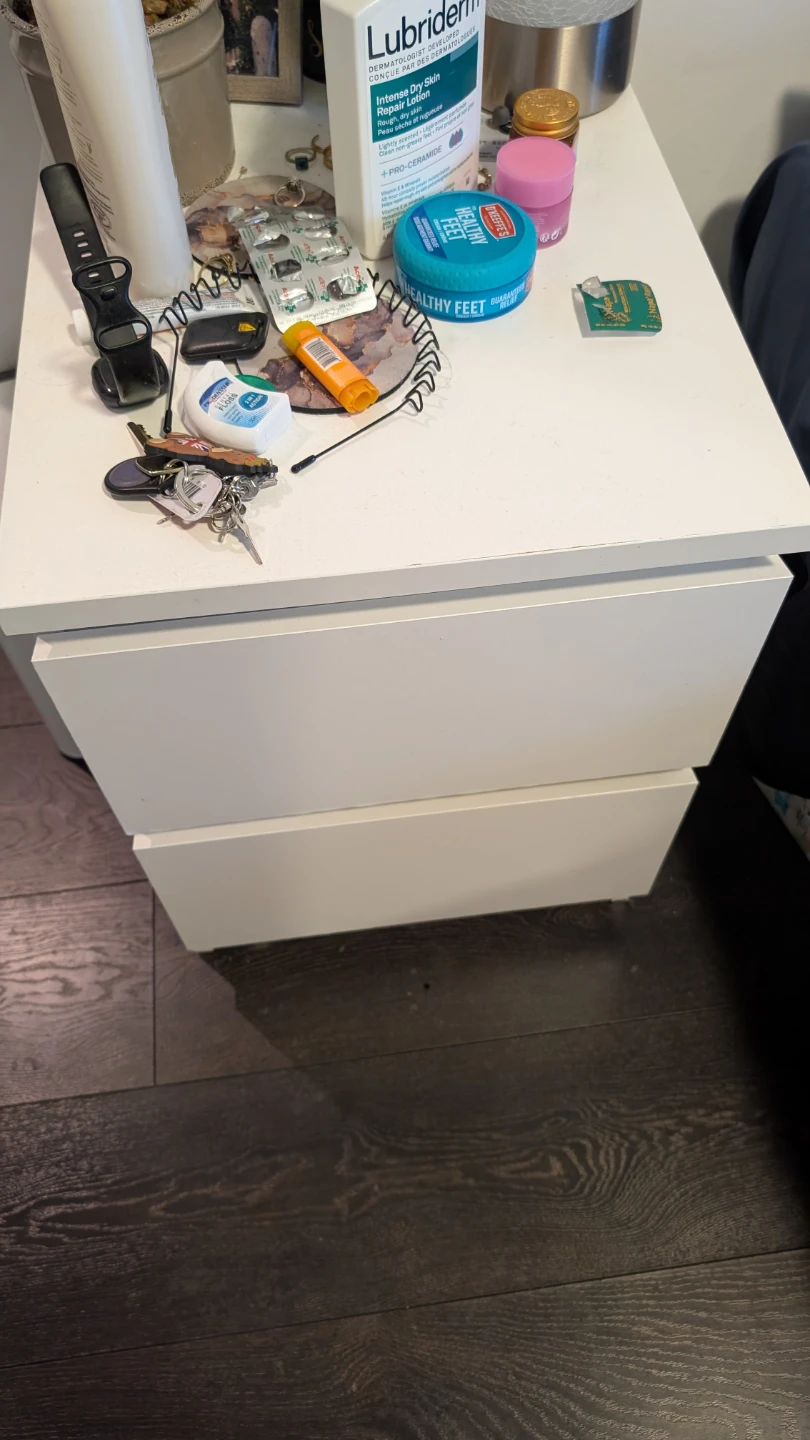 White 2-Drawer Nightstand (IKEA)