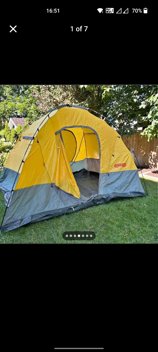 Conquest 5-6 Person Dome Tent - Yellow/Grey - photo 4