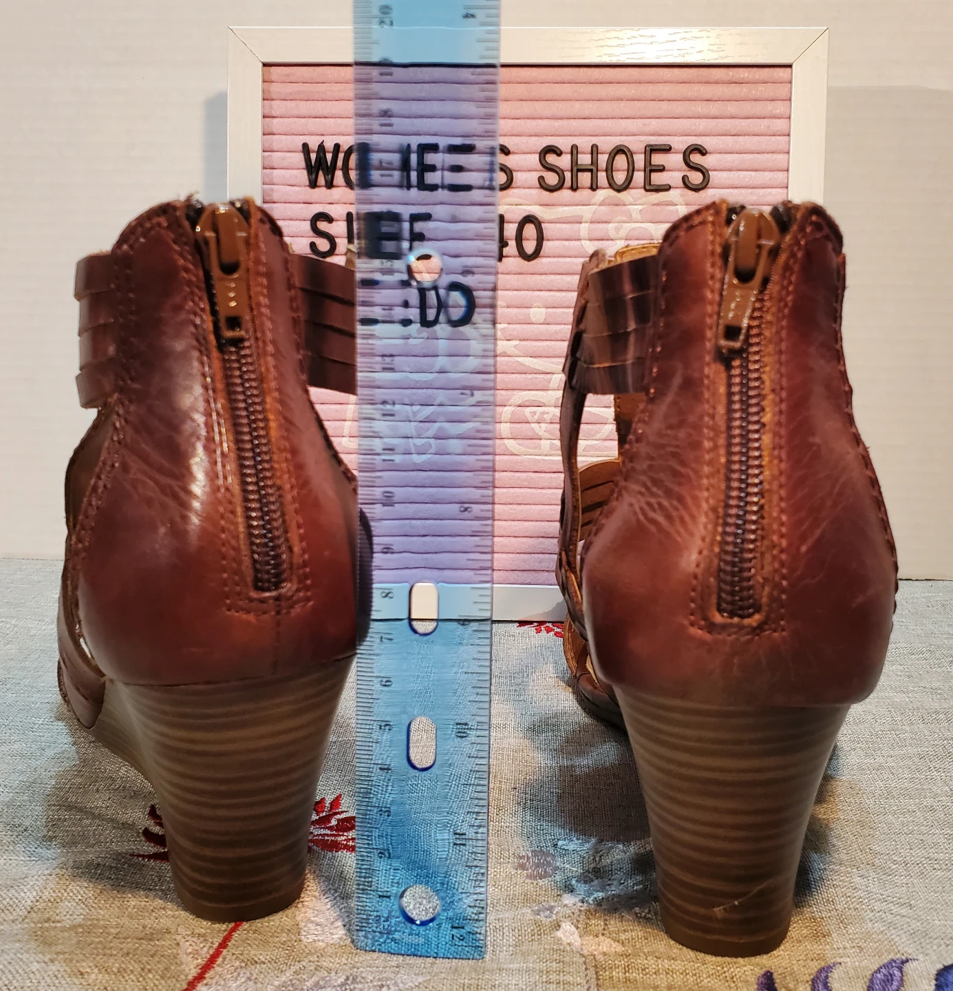 Locale Women's Brown Leather Wedge Sandals Size 40 - photo 5