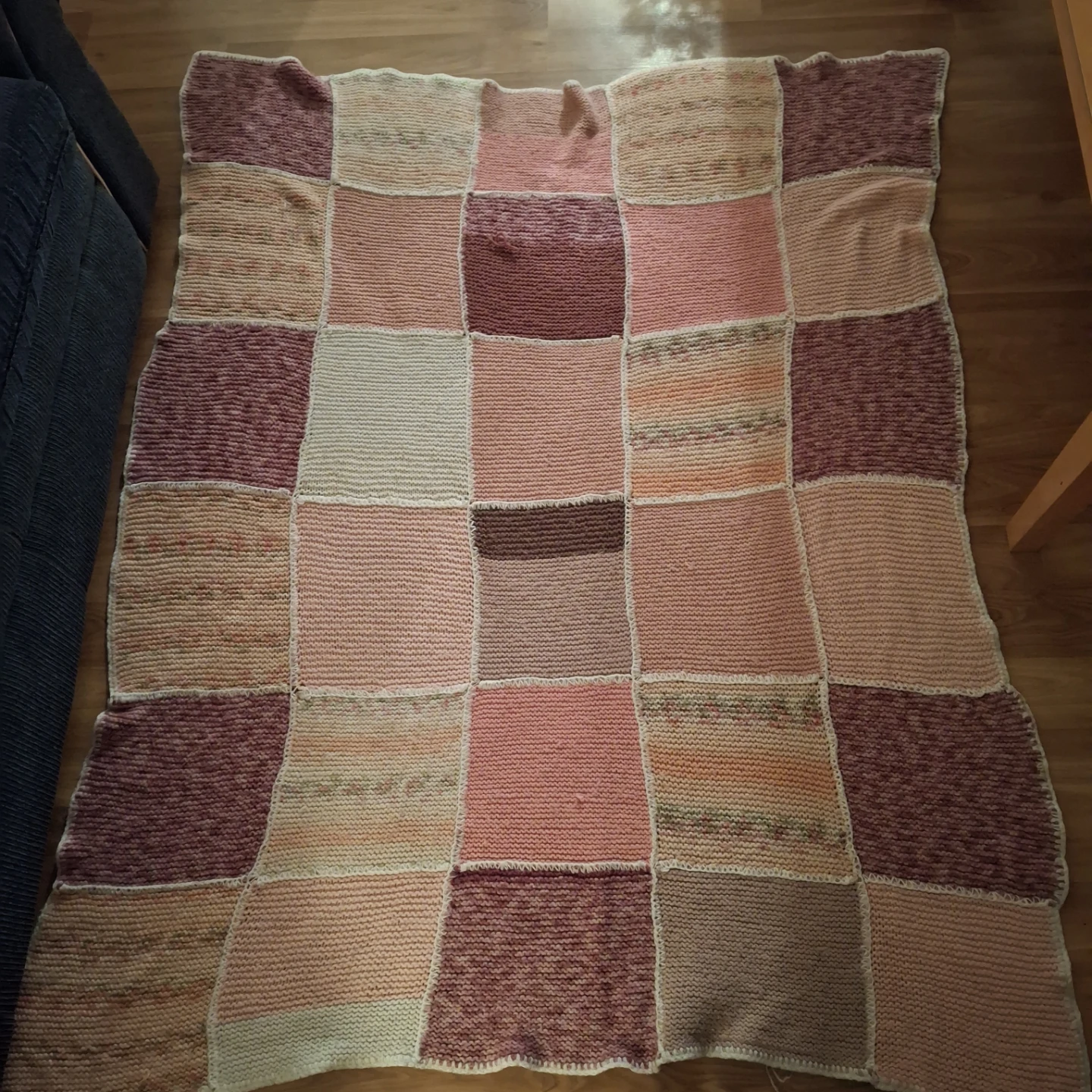 Handmade Patchwork Knit Blanket
