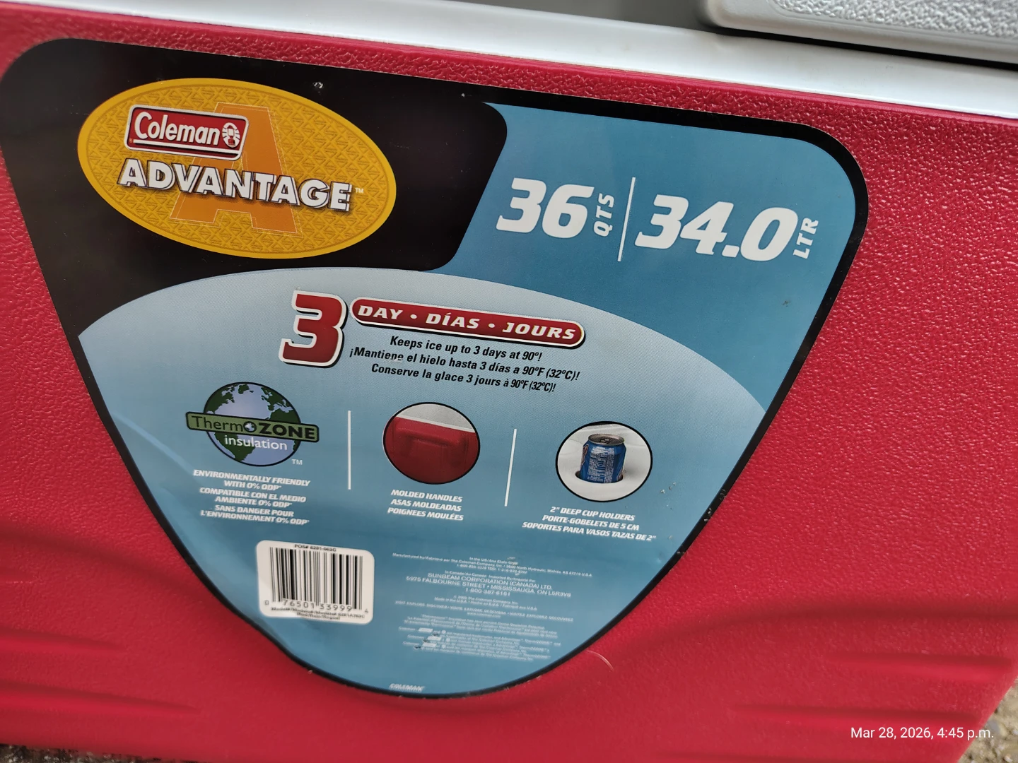 Coleman 36 qt Carry Cooler with Cup Holders - photo 2
