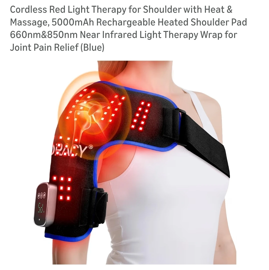 Red Light Therapy Shoulder Wrap with Heat & Massage