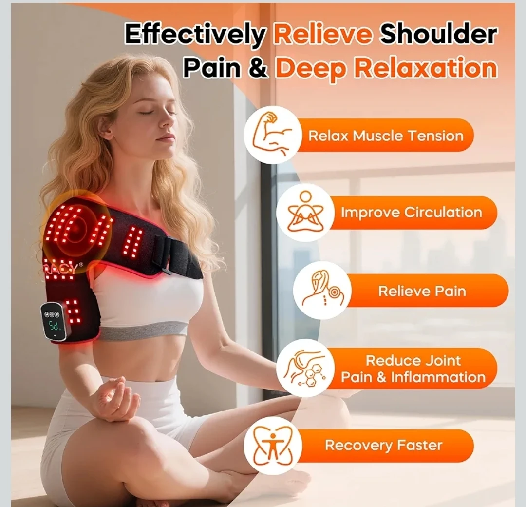 Red Light Therapy Shoulder Wrap with Heat & Massage - photo 3