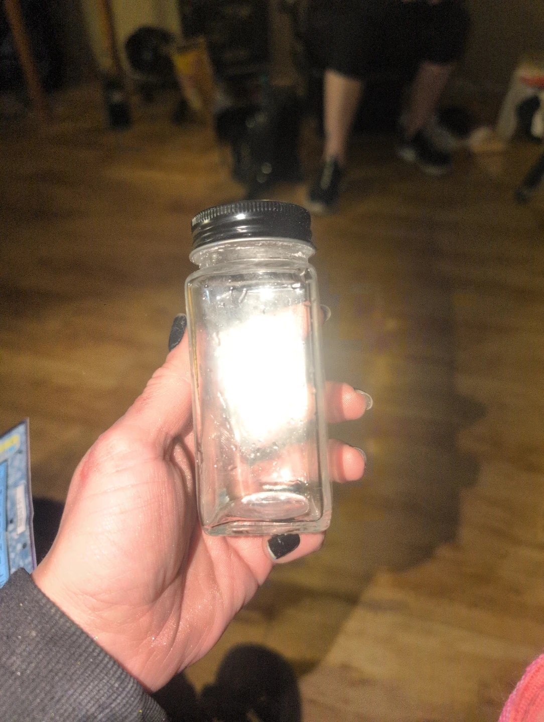 Glass Spice Jar with Black Lid