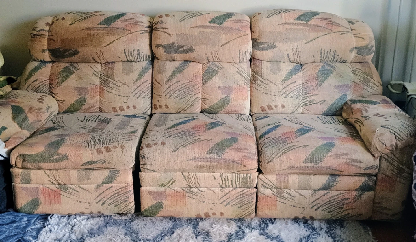 Three-Seater Sofa with Abstract Print