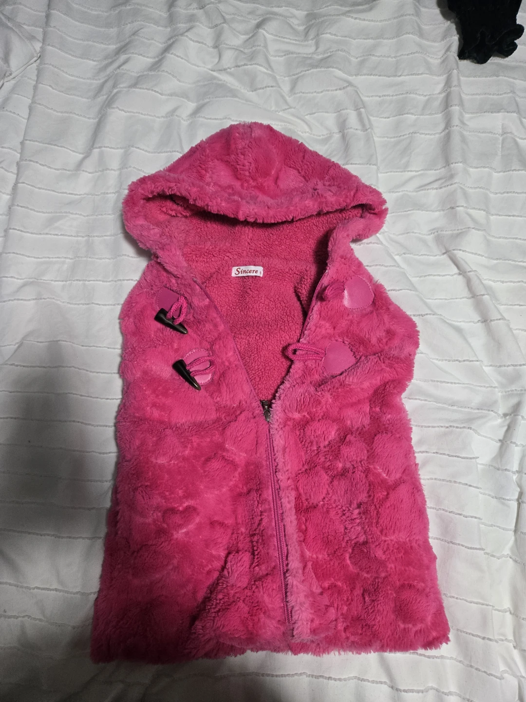Sincere Pink Hooded Fleece Vest