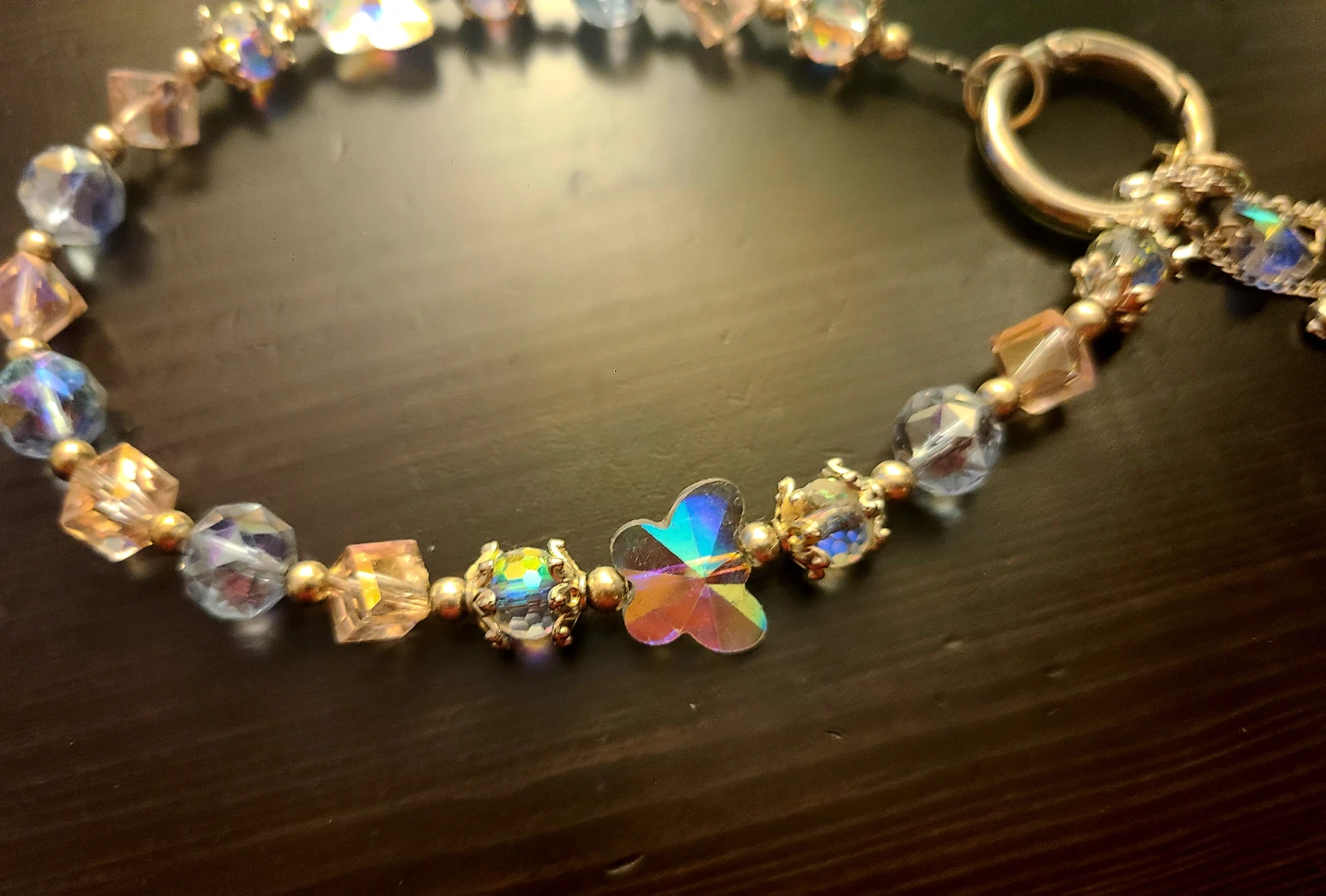 Beaded Butterfly Keychain with Star Charms - photo 2