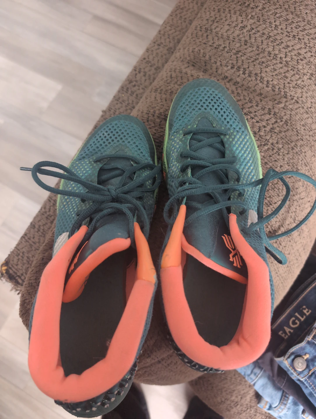 Nike Kyrie Green & Orange Basketball Shoes