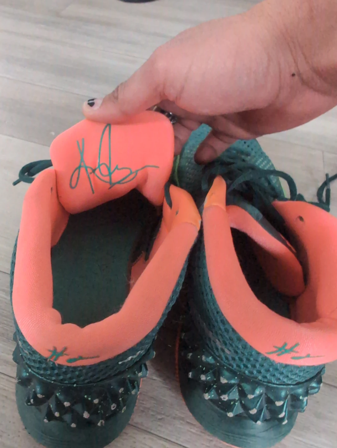 Nike Kyrie Green & Orange Basketball Shoes - photo 3