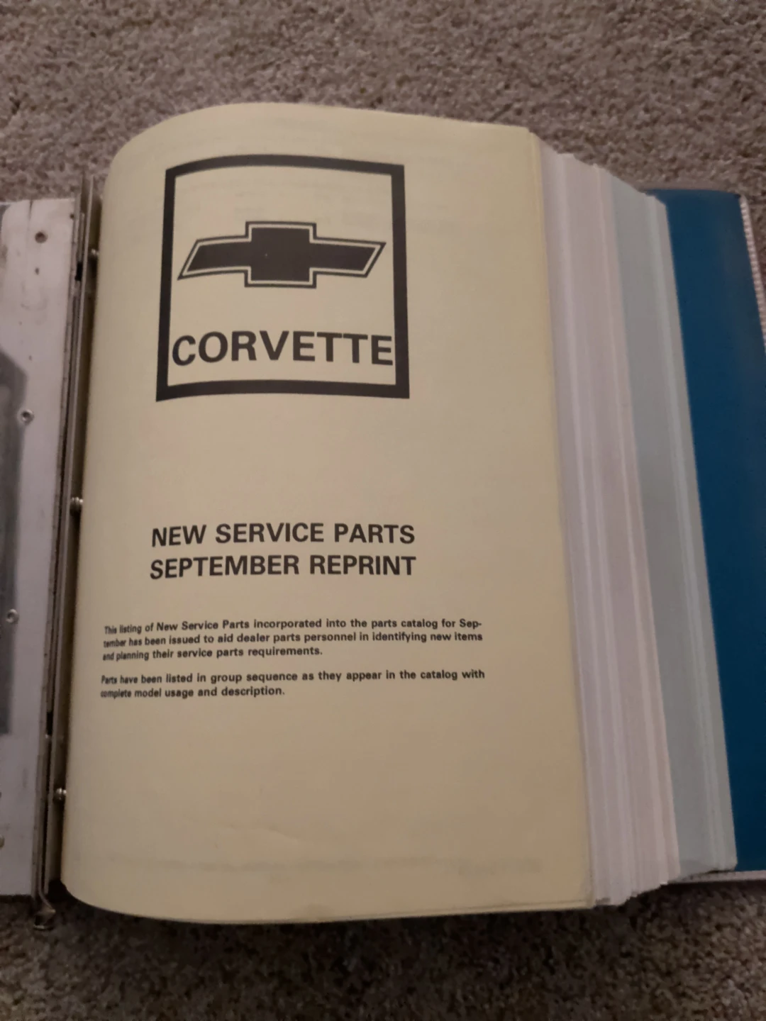 VINTAGE RARE 1953-81 CORVETTE PARTS MANUAL - photo 2
