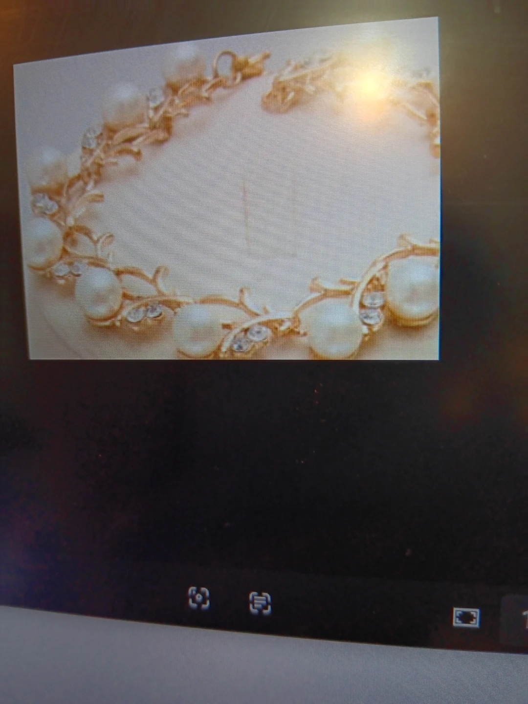 Gold-tone pearl and rhinestone bracelet