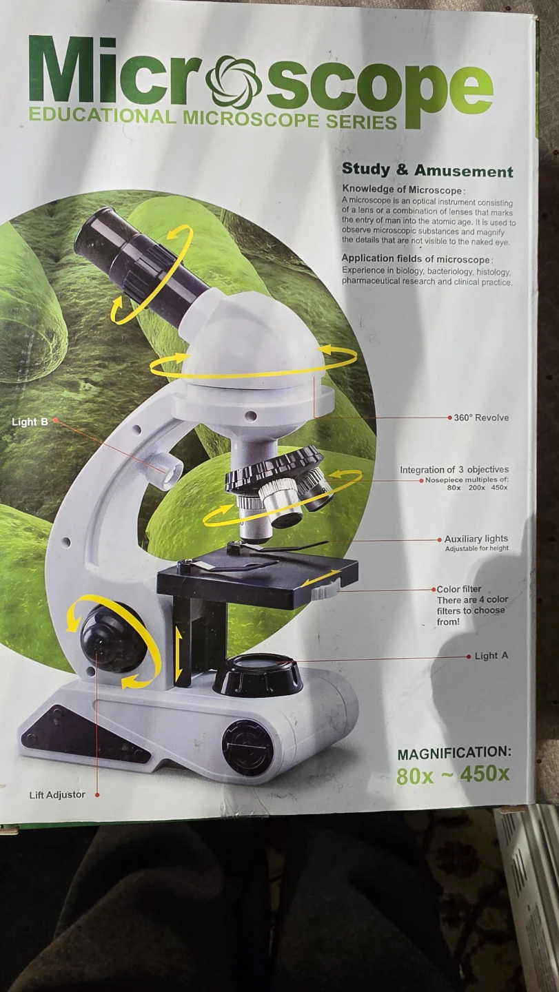 Educational Microscope Series Magnification 80x-450x