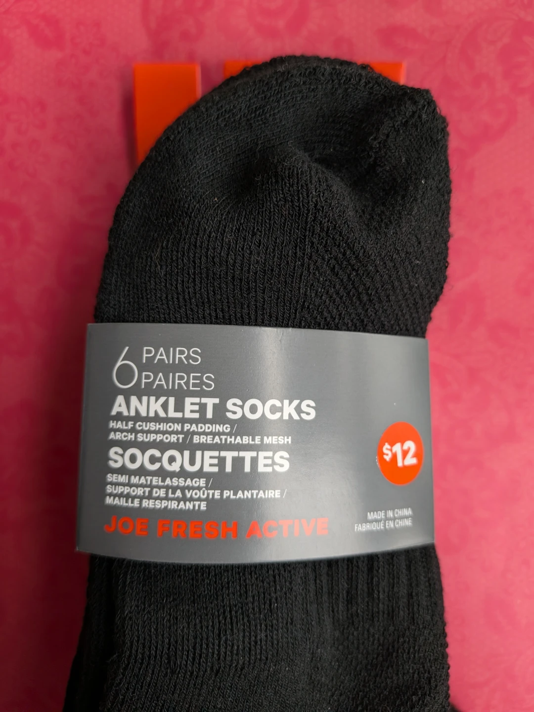 Joe Fresh Active 6 Pairs WOMEN'S  Black Ankle Socks - photo 4