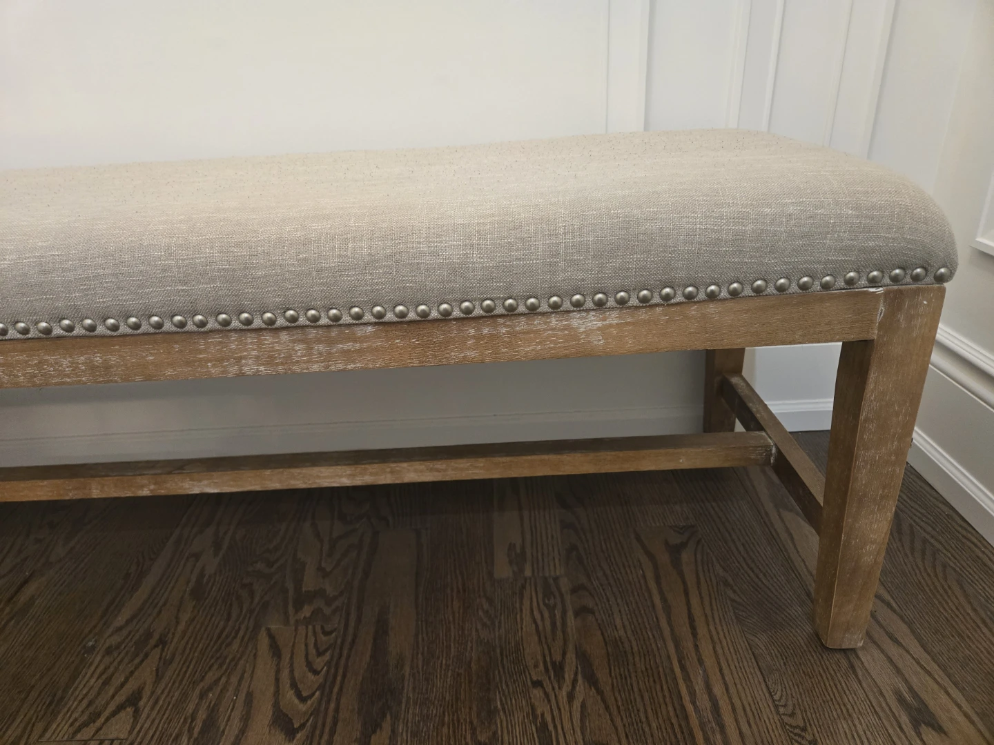 Upholstered Bench with Nailhead Trim