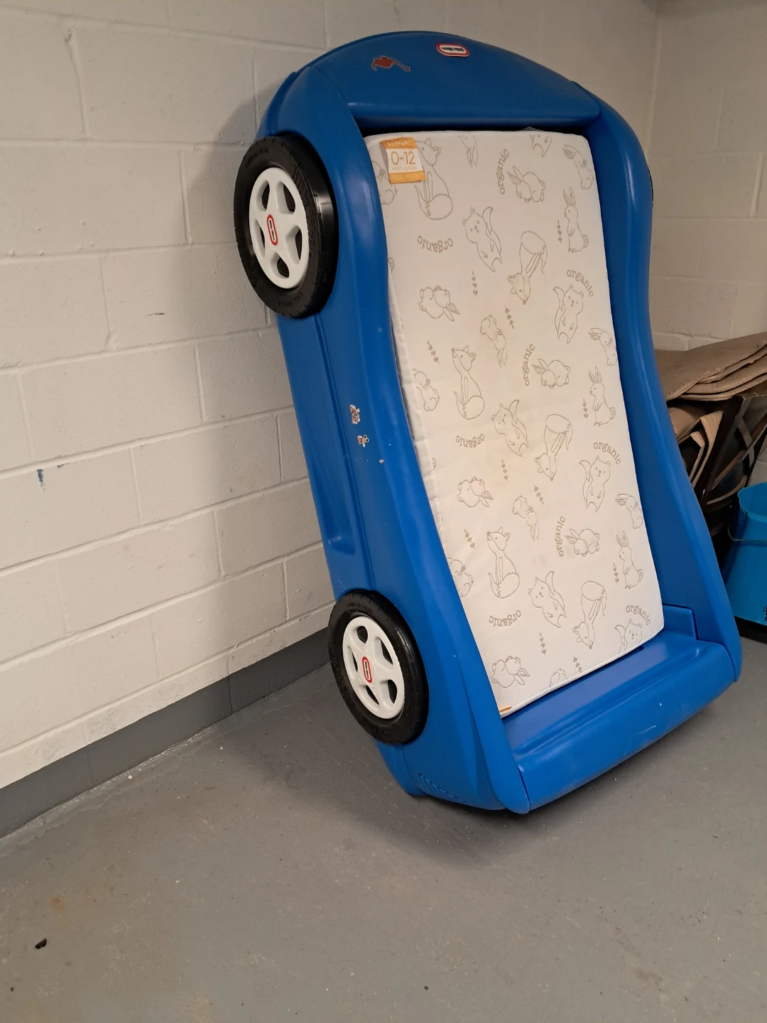 Little Tikes Blue Race Car Toddler Bed with Mattress
