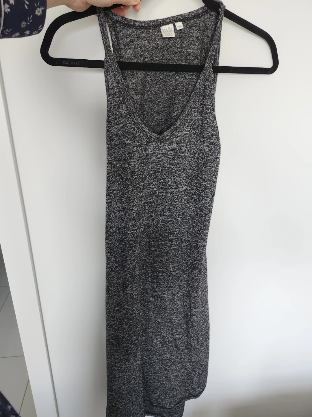 Grey knit dress with cut out back
