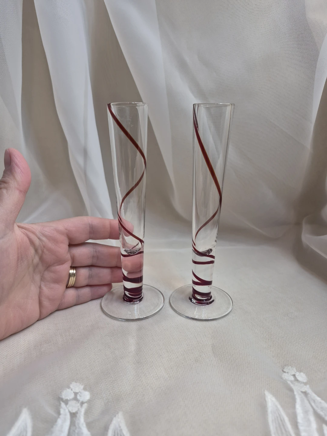 Pair of 6 1/4" Tall Peir 1 Swirl Shot Glasses - photo 3