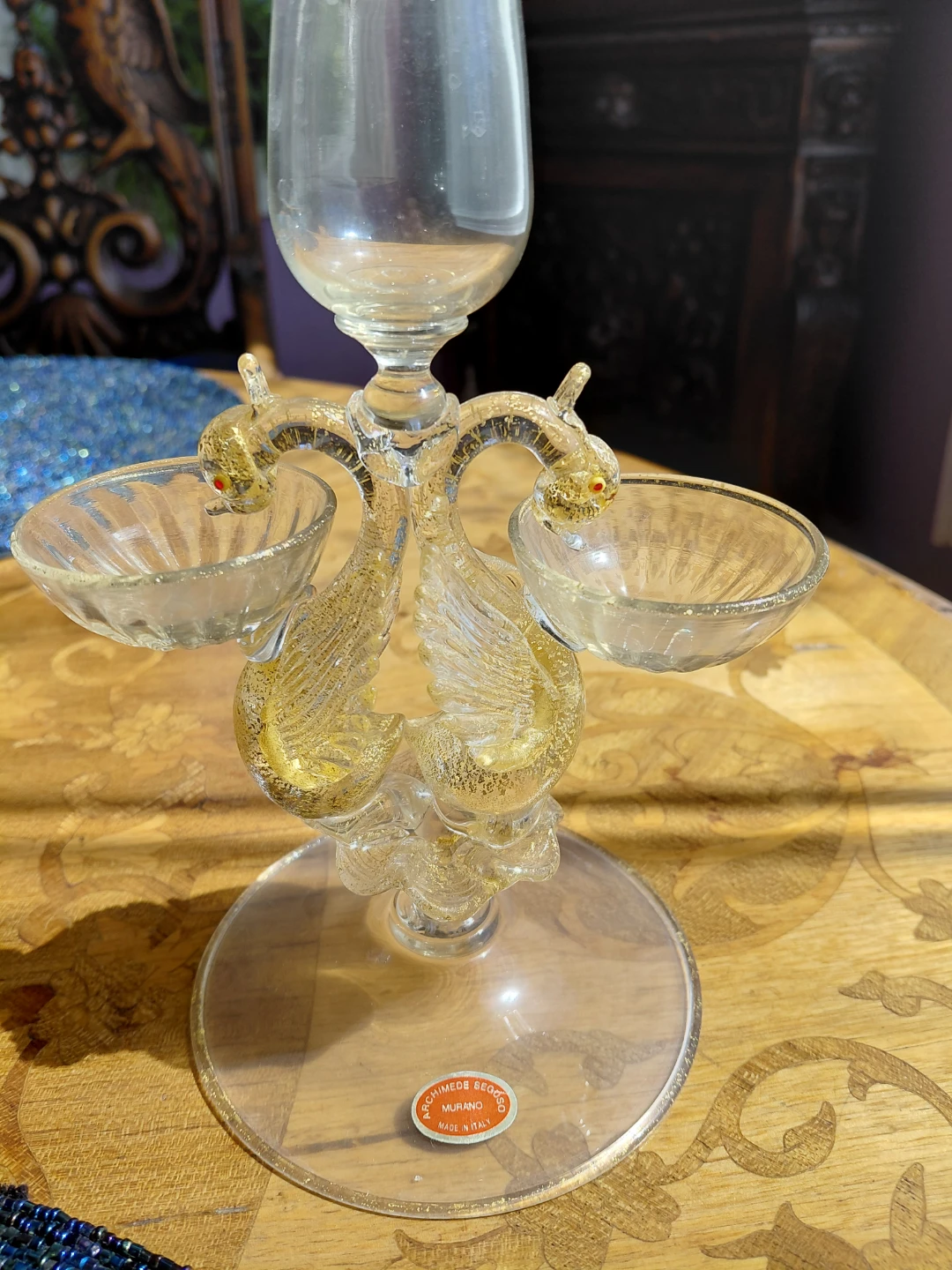 Murano Glass Seahorse Candle Holder