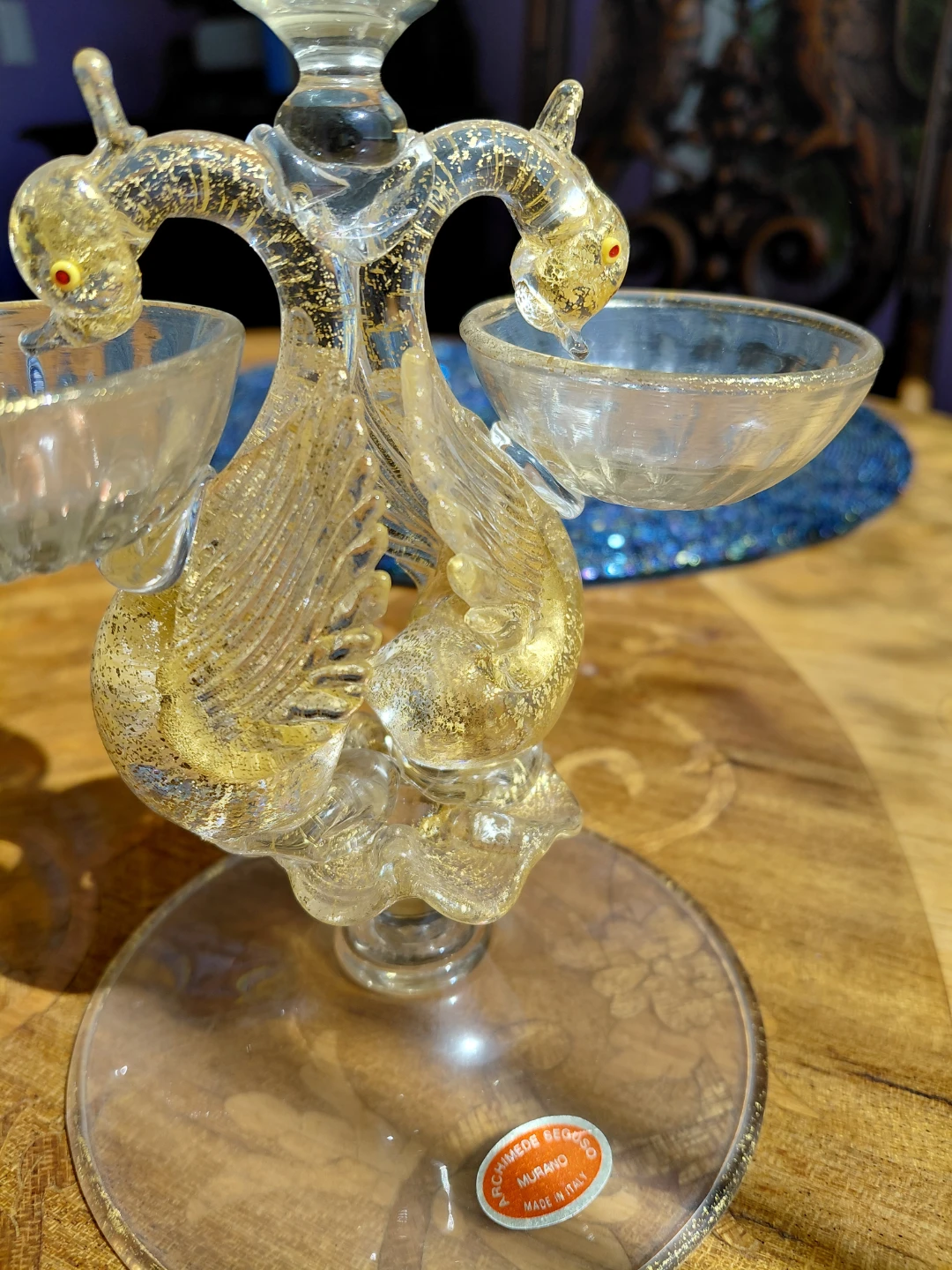 Murano Glass Seahorse Candle Holder - photo 2