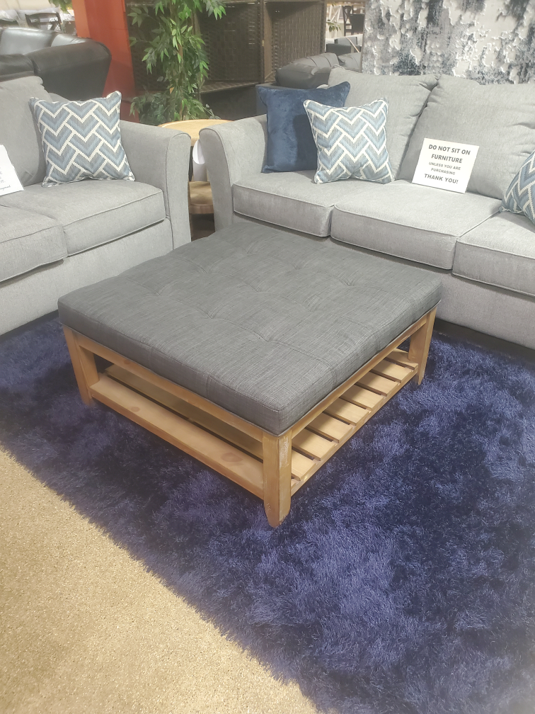 Tufted Square Ottoman Coffee Table with Storage Shelf - photo 3