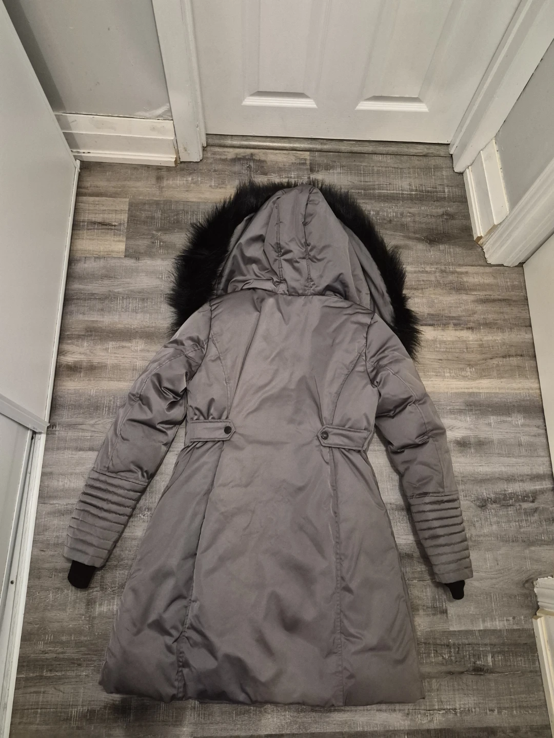 Puffer Coat with Fur Hood