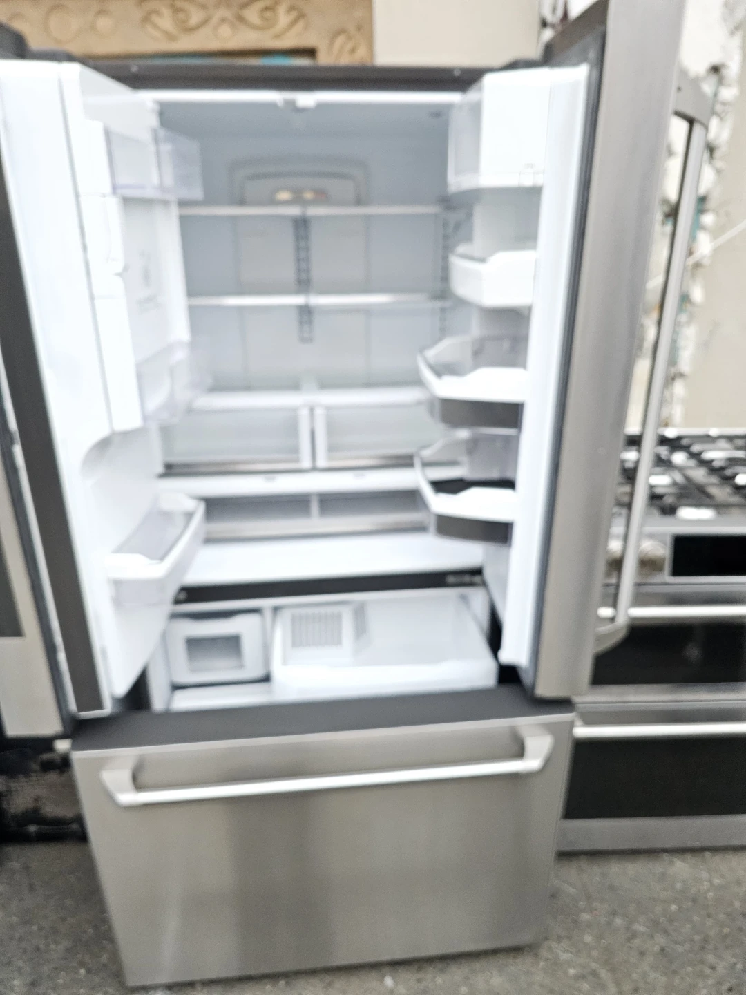GE Cafe Refrigerator and gas stove set - photo 2
