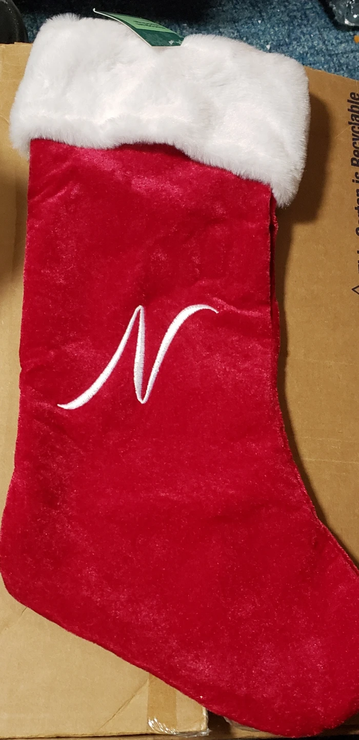 🧡2 Red Christmas Stocking w/Monogram N & G 🧡