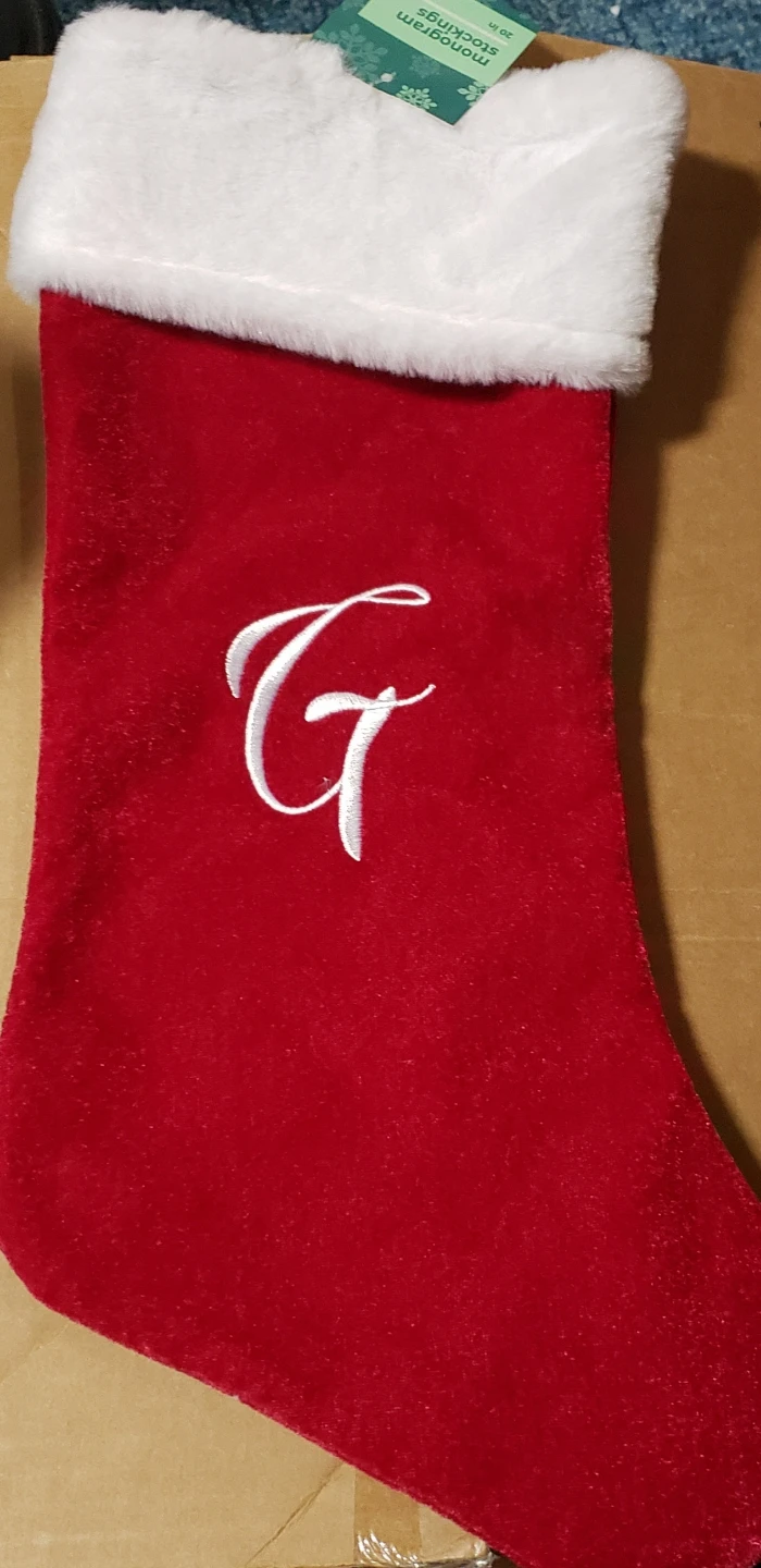 🧡2 Red Christmas Stocking w/Monogram N & G 🧡 - photo 2