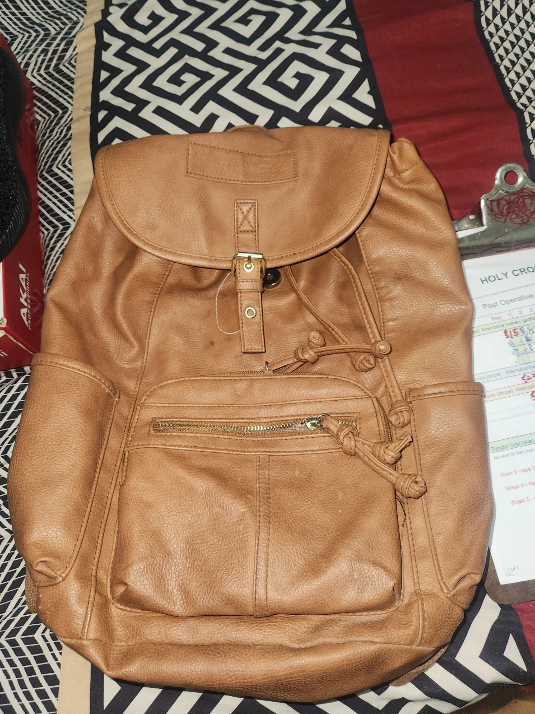 American eagle Brown Faux Leather Backpack - photo 3