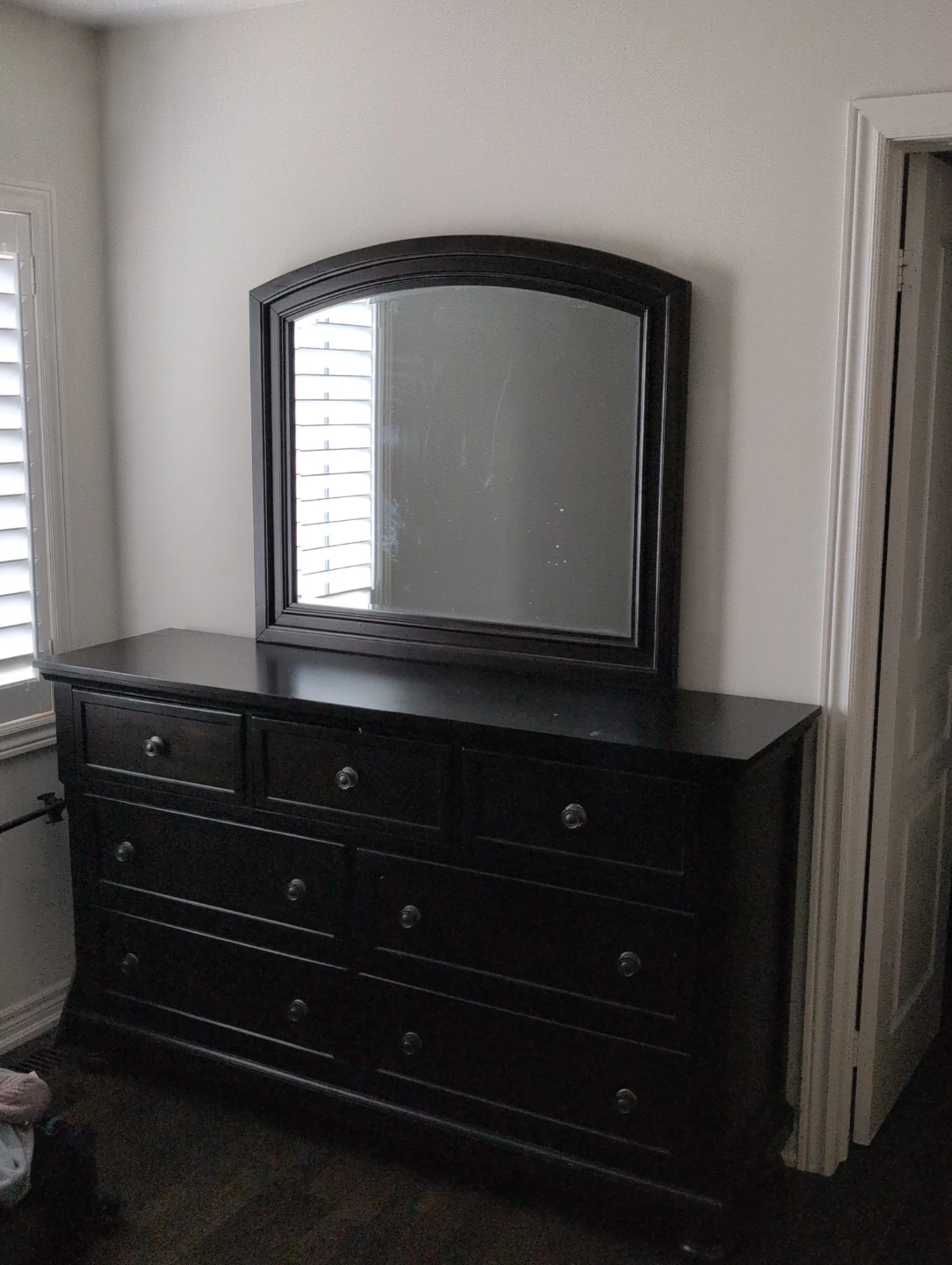 Dark Brown Dresser with Mirror