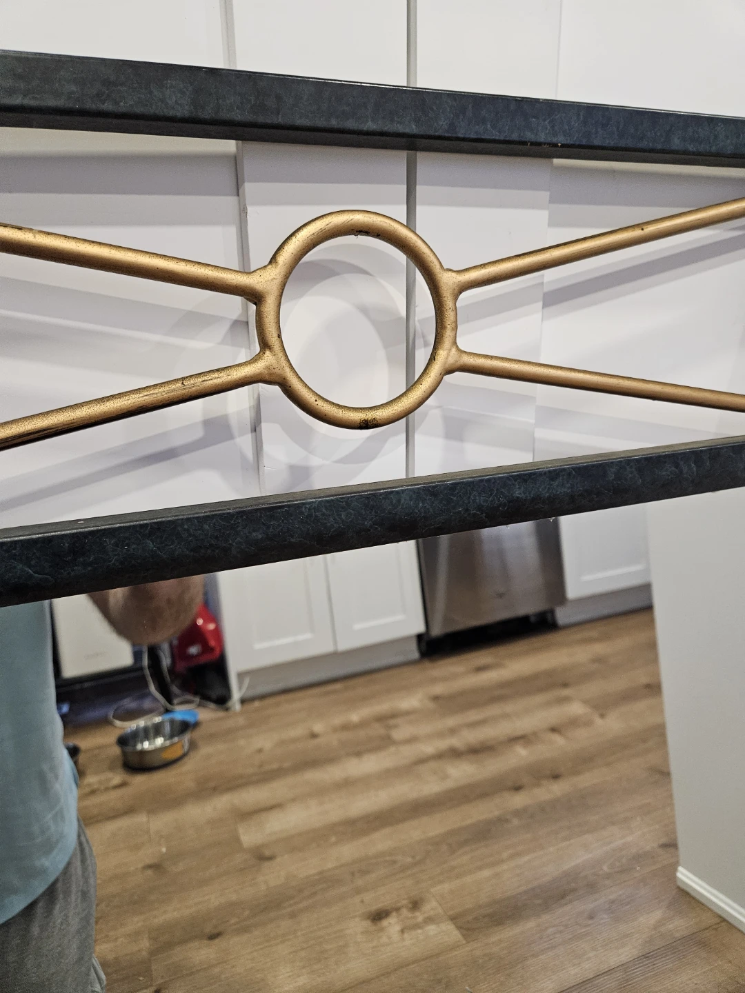 🥕  24x38 Modern Statement Mirror – Marbled Frame w Gold Accent - photo 2