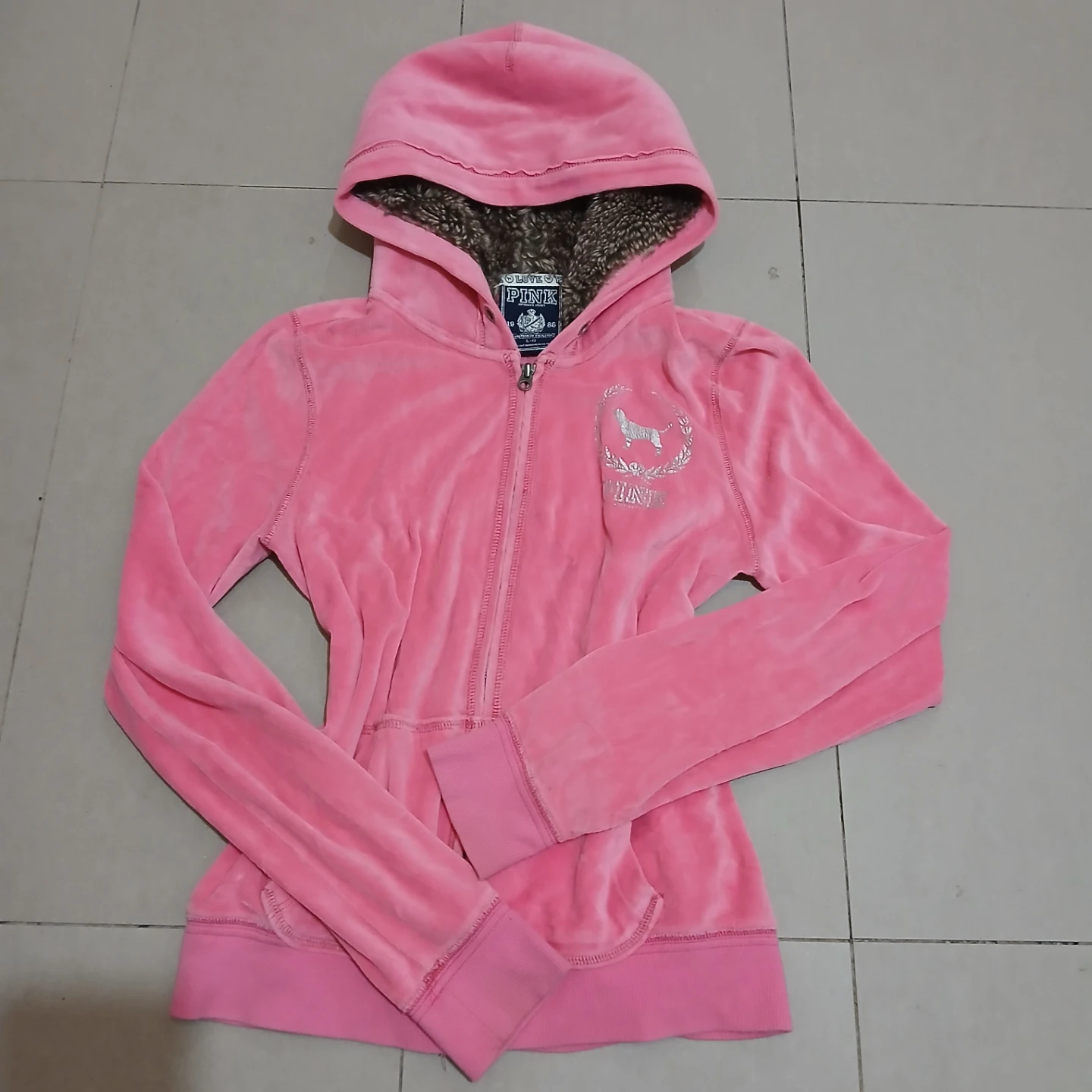 Vintage Victoria's Secret PINK Velour Hoodie Jacket