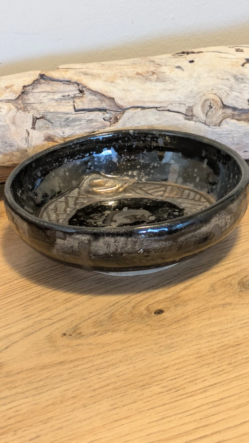 Handmade Ceramic Bowl with Serpent Design - photo 2