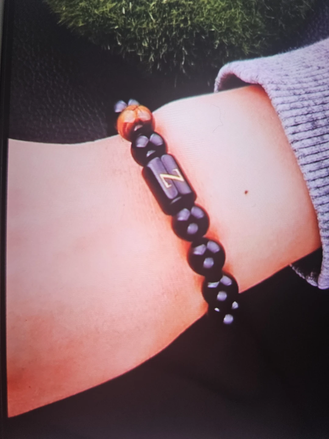 Men's Beaded Bracelet with Initial 'A'We have it in every name. - photo 2
